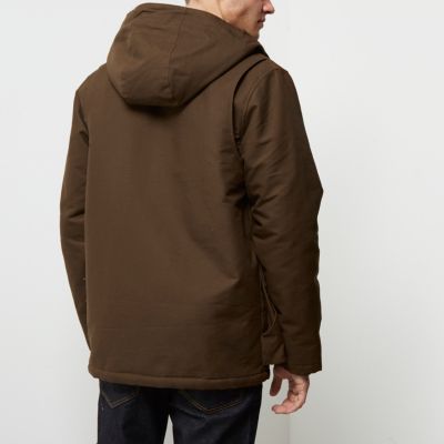 Brown borg hooded coat